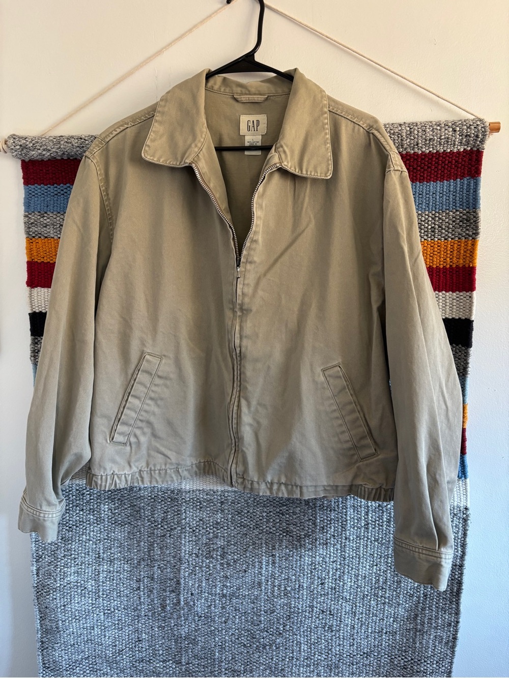 GAP Men's Lightweight Khaki Zip Jacket